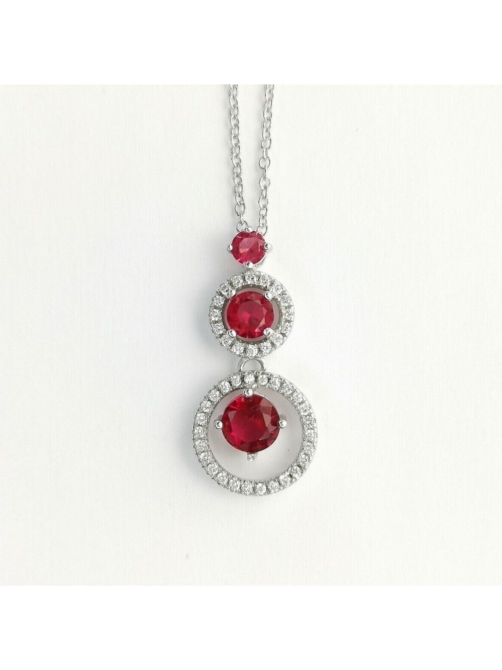 Lab Created Ruby CZ pendant necklace